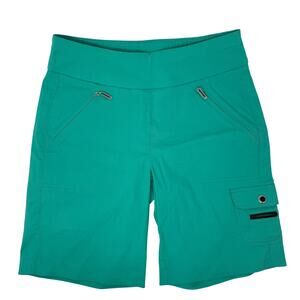 Jamie Sadock Aqua Green Golf Shorts Women's 4 with 9" Inseam Zip Pockets
